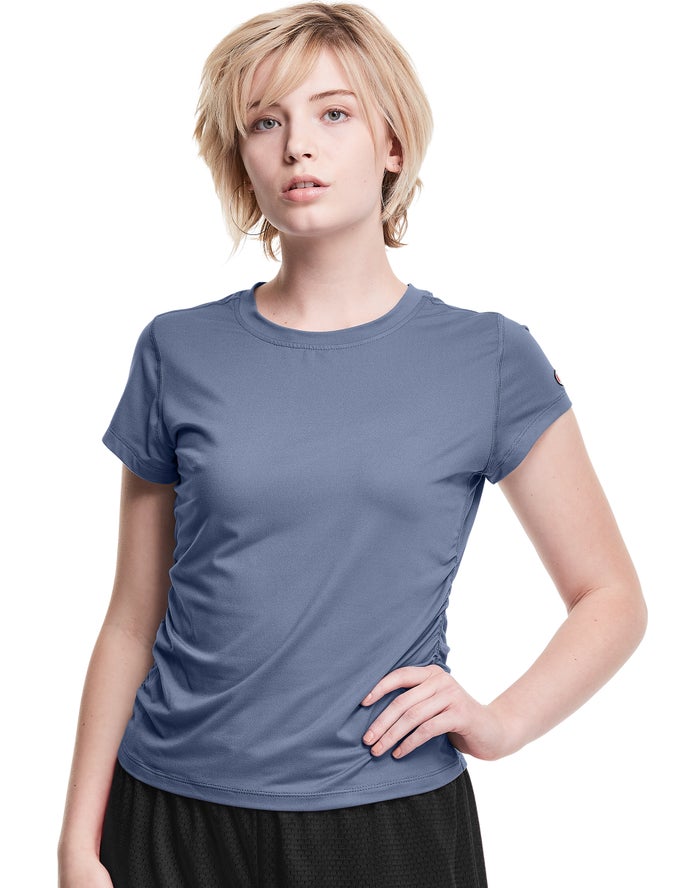 Camiseta Champion Mujer - Soft Touch Ruched Side ( Azules ) 7492318-YX